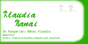 klaudia nanai business card